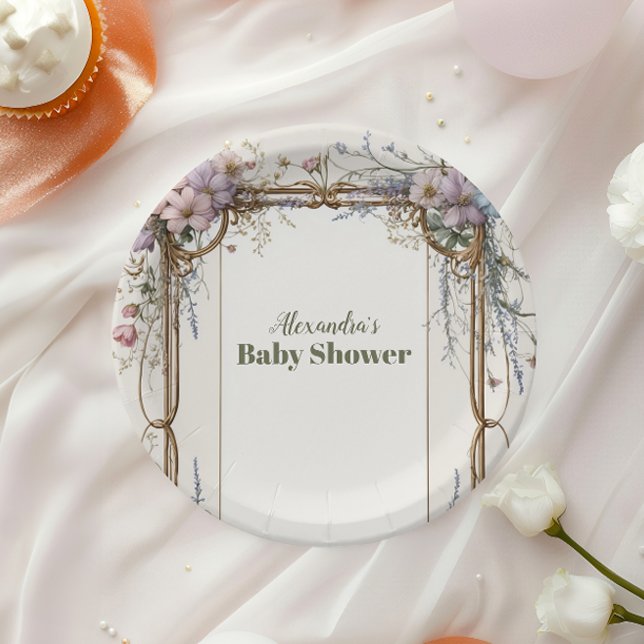 A Little Wildflower Girl Baby Shower I Paper Plates (Creator Uploaded)