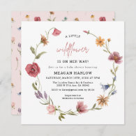 A Little Wildflower Girl Baby Shower Invitation