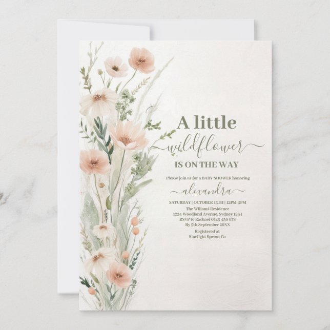 A Little Wildflower Girl  Baby Shower Invitation (Front)