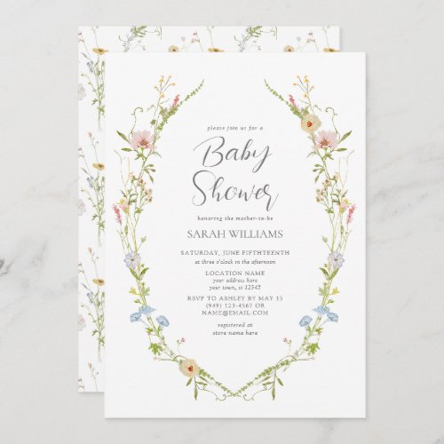 A Little Wildflower Girl Baby Shower Invitation