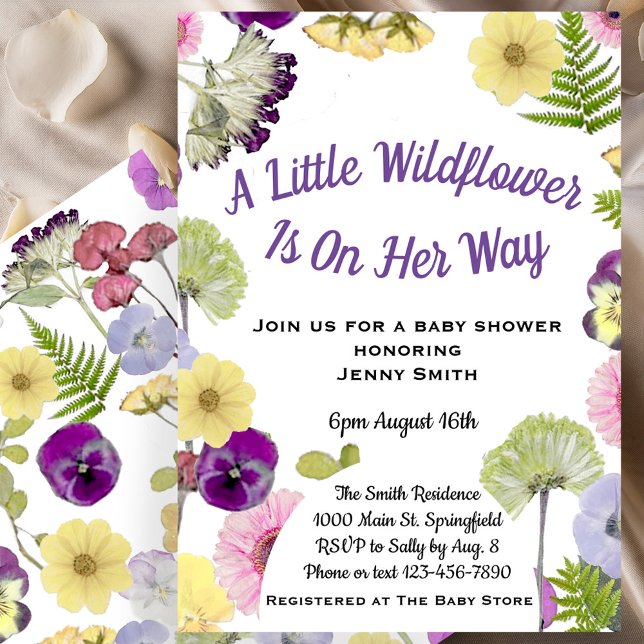 A Little Wildflower Girl Baby Shower Invitation (Creator Uploaded)