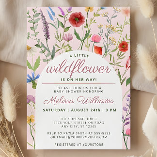 A Little Wildflower Girl Baby Shower Invitation