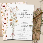 A Little Wildflower Girl Baby Shower Invitation<br><div class="desc">Are you looking for a beautiful baby shower theme for a mommy-to-be? Check out this Little Wildflower Floral Girl Baby Shower Invitation. It features a beautiful bouquet of watercolor wildflowers on a white background. On the back, you find a cute floral pattern with a pink background. But you can change...</div>