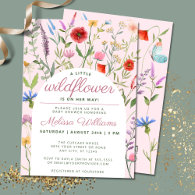 A Little Wildflower Girl Baby Shower Invitation