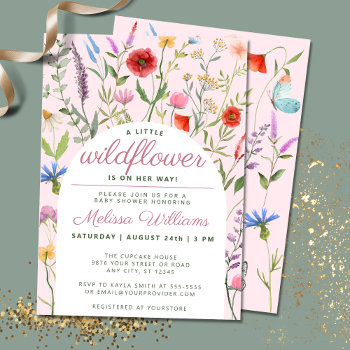 A Little Wildflower Girl Baby Shower Invitation by clubmagique at Zazzle