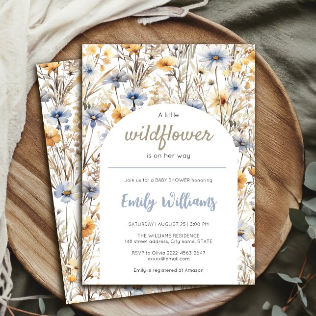 A little wildflower girl baby shower invitation (A little wildflower is on the way baby shower invitation )