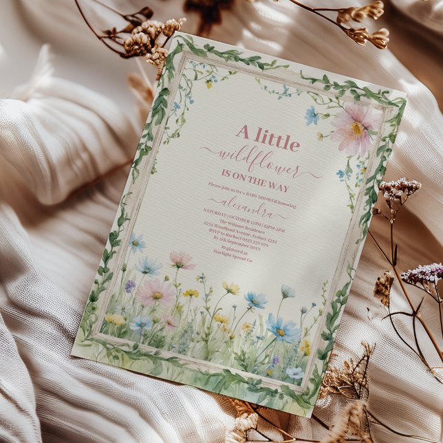 A Little Wildflower Girl Baby Shower Invitation (Creator Uploaded)