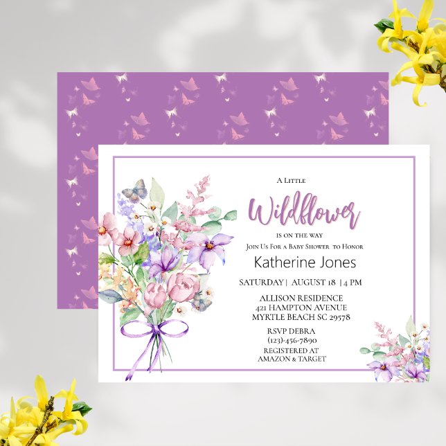 A Little Wildflower Girl Baby Shower Invitation (Creator Uploaded)