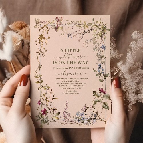 A Little Wildflower Girl Baby Shower Invitation