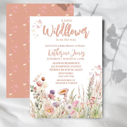 A Little Wildflower Girl Baby Shower Invitation