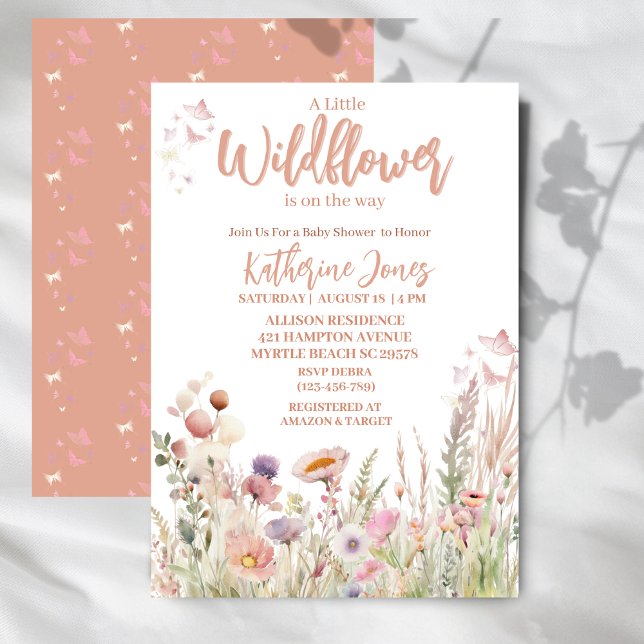 A Little Wildflower Girl Baby Shower Invitation (Creator Uploaded)