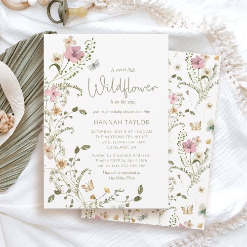 A Little Wildflower Girl Baby Shower Invitation