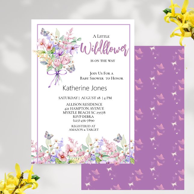 A Little Wildflower Girl Baby Shower Invitation (Creator Uploaded)