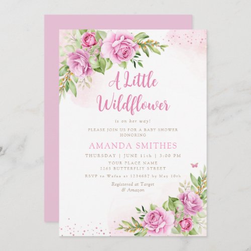 A Little Wildflower Girl Baby Shower Invitation