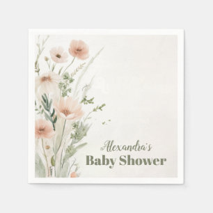 A Little Wildflower Girl  Baby Shower Napkins