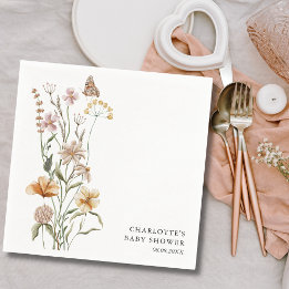 A Little Wildflower Girl Baby Shower Napkins