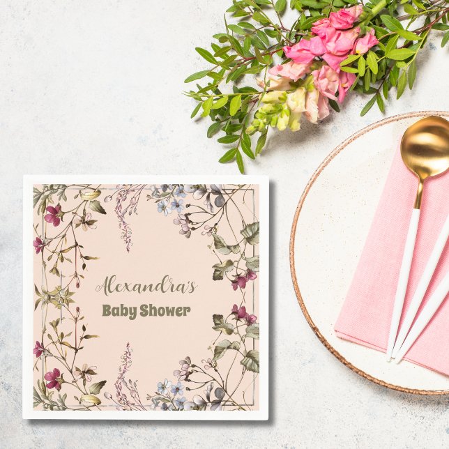 A Little Wildflower Girl Baby Shower Napkins (Creator Uploaded)