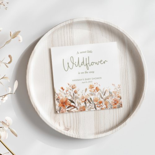 A Little Wildflower Girl Baby Shower Napkins