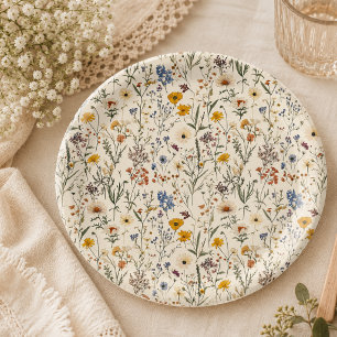 A Little Wildflower Girl Baby Shower Paper Plates