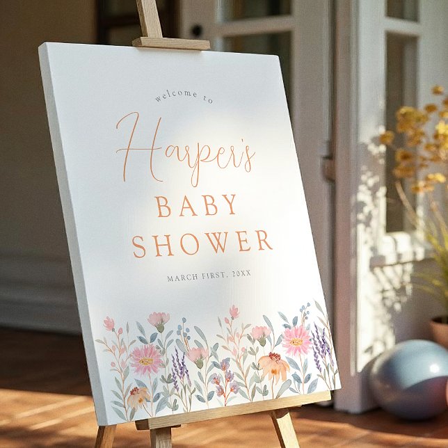 A Little Wildflower Girl Baby Shower Welcome Sign (Creator Uploaded)