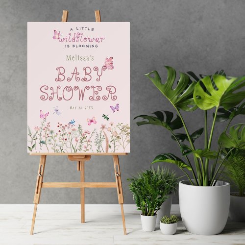 A Little Wildflower Girl Baby Shower Welcome Sign