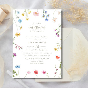 A Little Wildflower Girl Boho Baby Shower Invitation