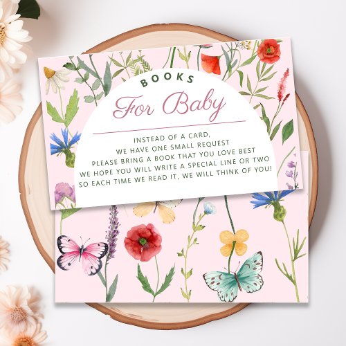 A Little Wildflower Girl Books for Baby Shower Enclosure Card