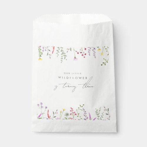 A Little Wildflower Girls Floral Birthday Party  Favor Bag