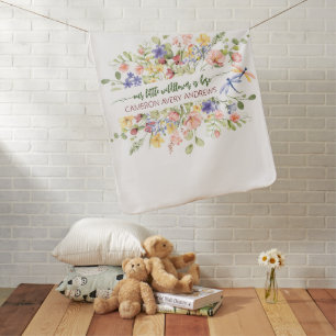 A Little Wildflower Is Here Personalized Baby Blanket