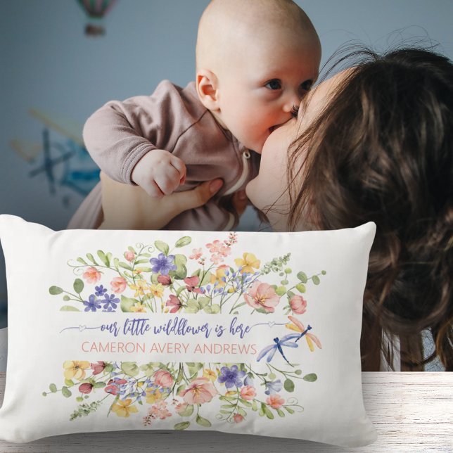 A Little Wildflower is Here Personalized Lumbar Pillow (A Little Wildflower is Here Personalized Lumbar Pillow)