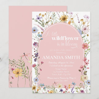 A Little Wildflower is in Bloom Floral Baby Shower Invitation