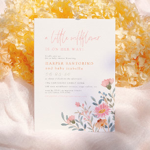 A Little Wildflower Is On Her Way Boho Baby Shower Invitation