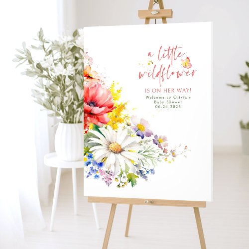 A Little Wildflower Is On Her Way Cute Welcome Foam Board