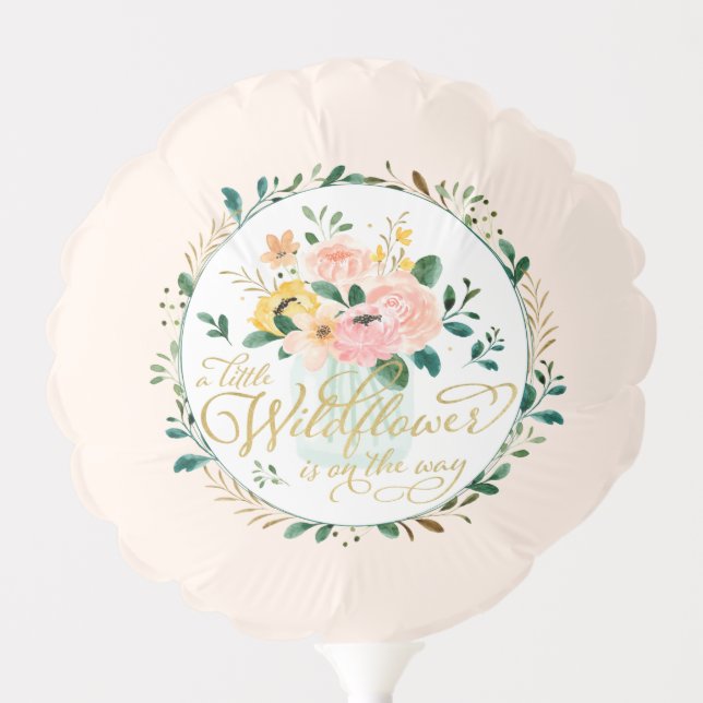 A Little Wildflower is On the Way Baby Shower Balloon (Front)