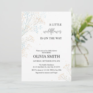 A Little Wildflower Is On The Way, Baby Shower Invitation