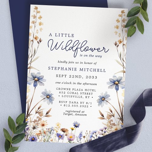 A Little Wildflower Is On The Way Baby Shower Invitation