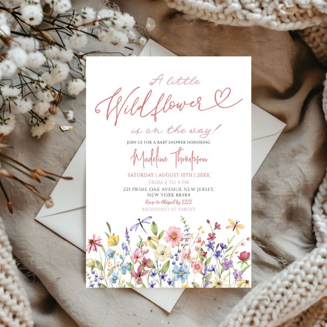 A Little Wildflower is on the Way Baby Shower Invitation (Creator Uploaded)