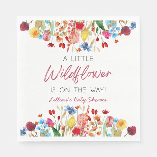 A Little Wildflower Is On The Way Baby Shower Napkins