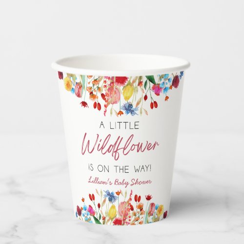 A Little Wildflower Is On The Way Baby Shower Paper Cups