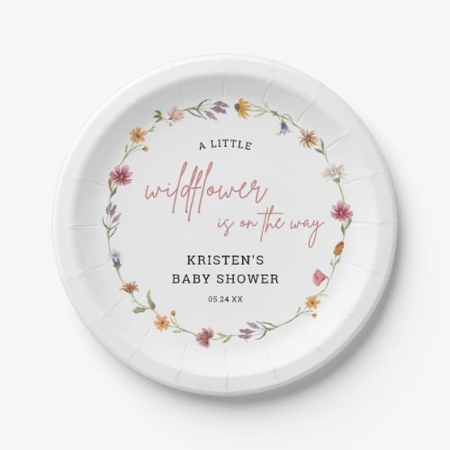A Little Wildflower Is On The Way Baby Shower Paper Plates
