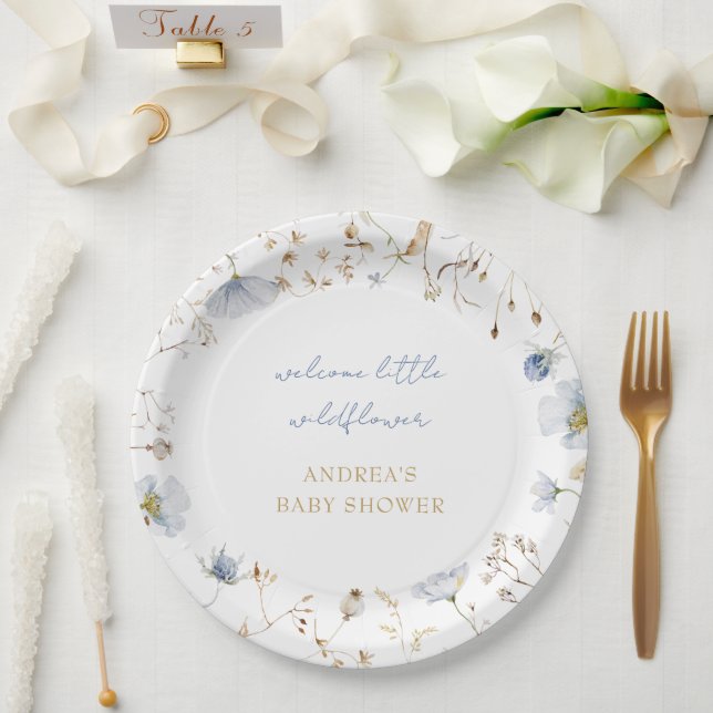 A Little Wildflower Is On The Way Baby Shower  Paper Plates (Wedding)