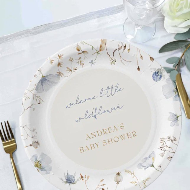 A Little Wildflower Is On The Way Baby Shower  Paper Plates (Creator Uploaded)