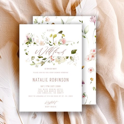 A Little Wildflower Is On The Way Boho Baby Shower Invitation