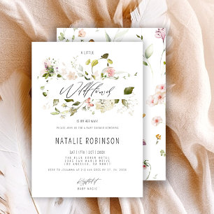 A Little Wildflower Is On The Way Boho Baby Shower Invitation