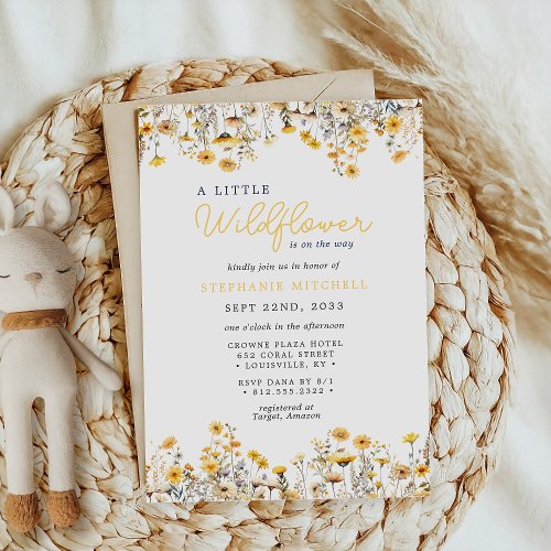 A Little Wildflower Is on The Way Boho Baby Shower Invitation