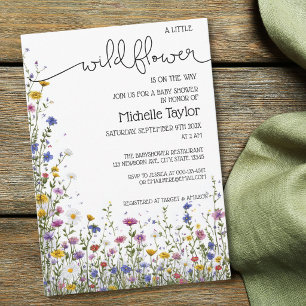 A Little Wildflower is on the Way Gender Neutral I Invitation