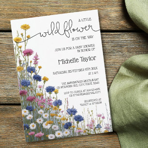 A Little Wildflower is on the Way Gender Neutral I Invitation