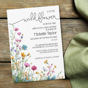A Little Wildflower is on the Way Gender Neutral I Invitation