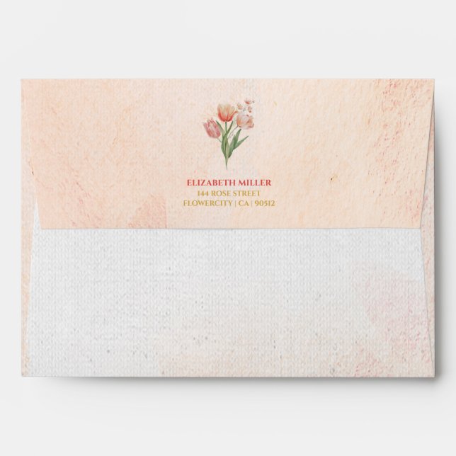 A Little Wildflower Is On The Way Girl Baby Shower Envelope (Back (Top Flap))