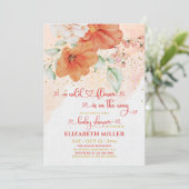 A Little Wildflower Is On The Way Girl Baby Shower Invitation (Standing Front)